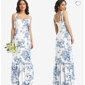 Dessy Tie-Shoulder Maxi Dress